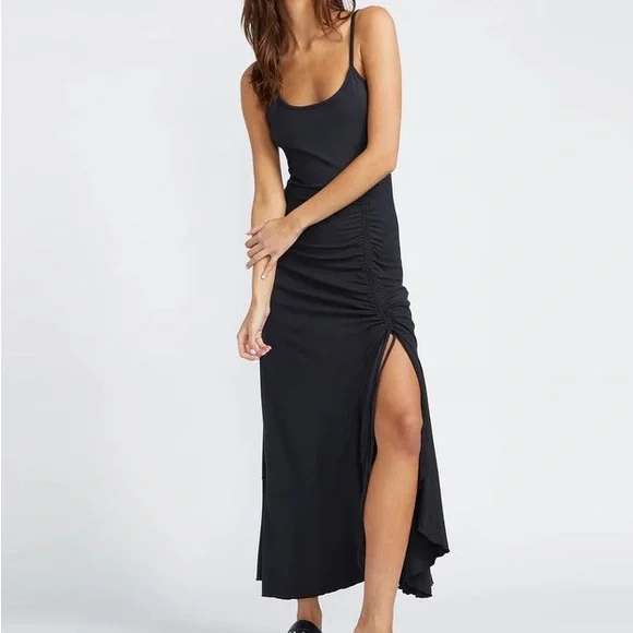 strapless open back dress Layered In Glam Ribbed Knit Long Sleeve Maxi Dress main image 1